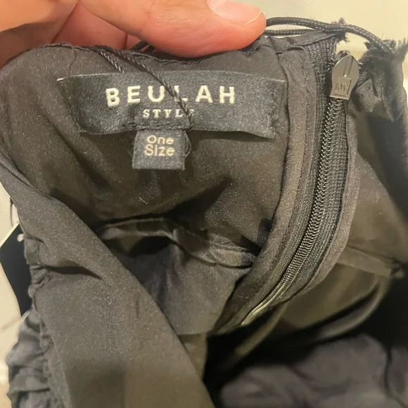 Beulah Style Black Puff Sleeve Tiered Dress - One Size NWT - Picture 5 of 7